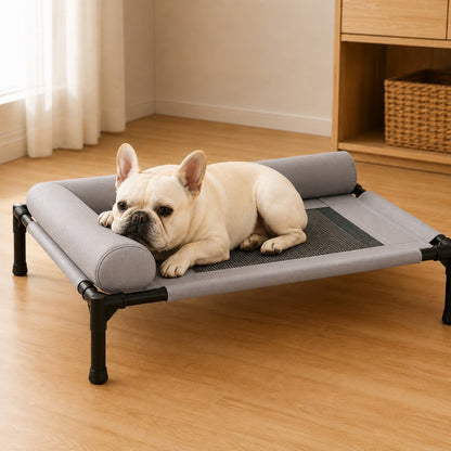 Elevated Dog Cot with Bolsters – Cooler, Breathable Naps