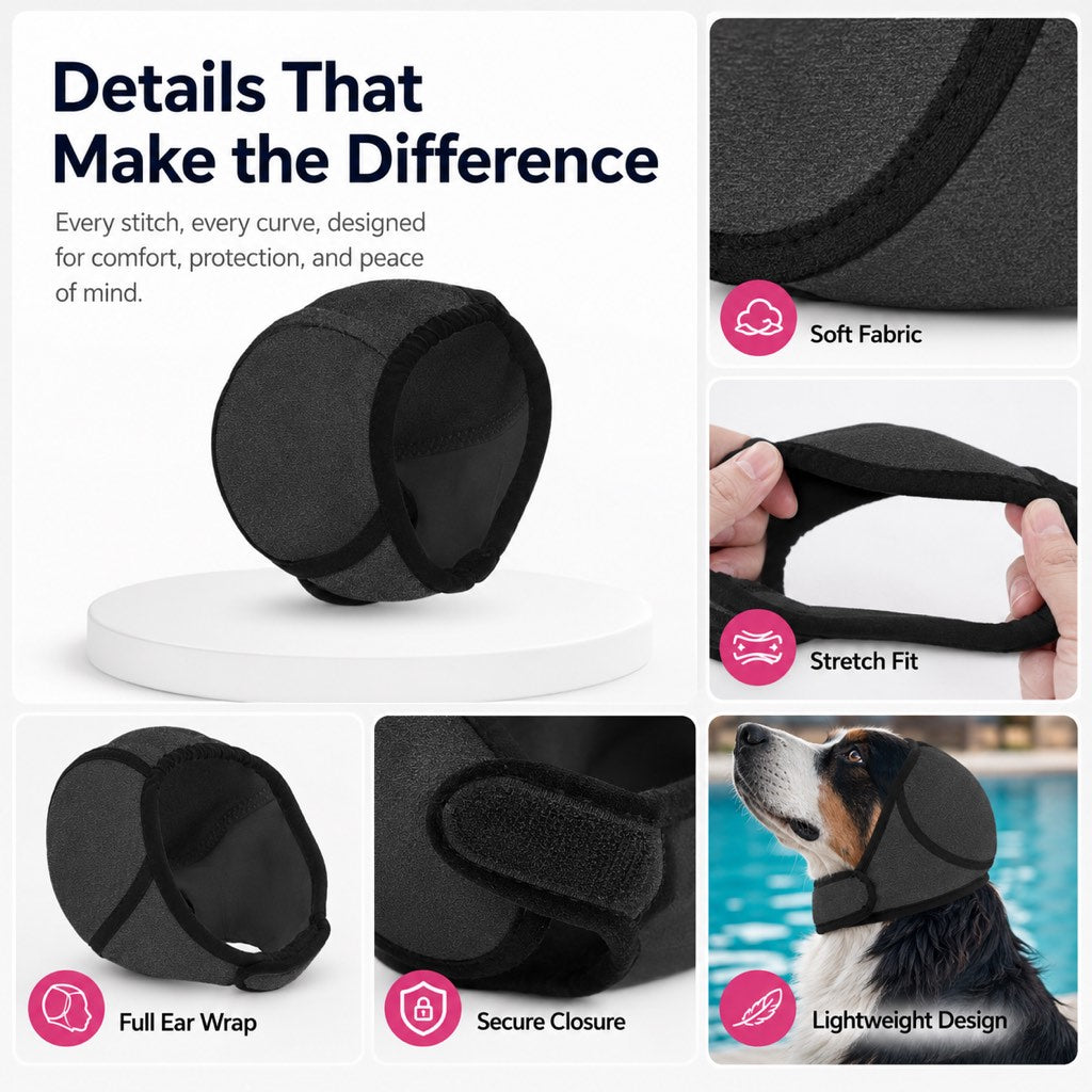 Dog Ear Cover – Keeps Water Out & Calms Noise Stress