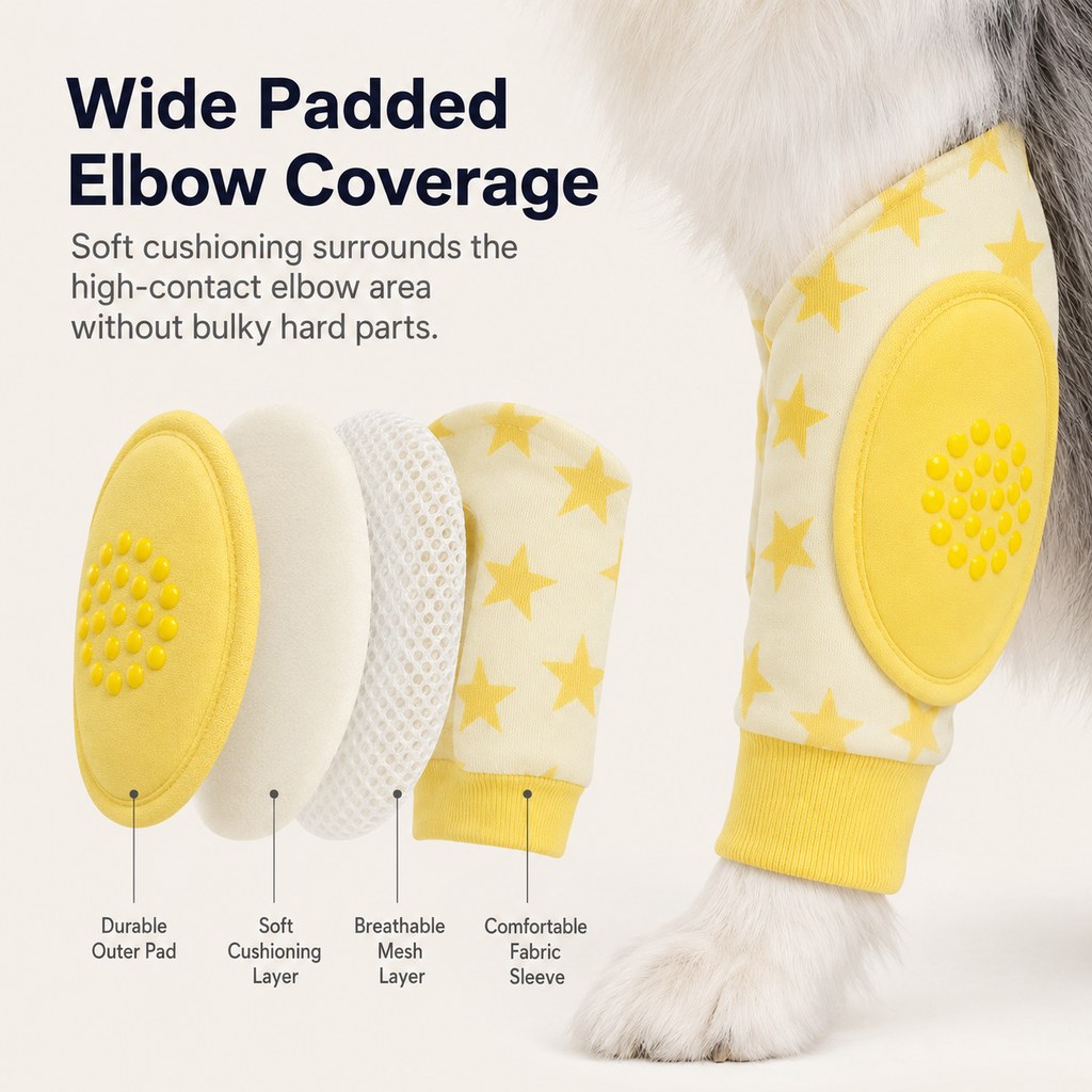 Padded Dog Elbow Sleeves – Hard Floor Protection