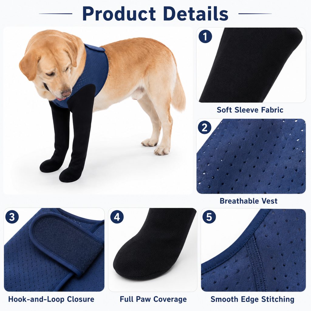 Dog Front Leg Recovery Sleeves – Cone-Free Anti-Lick