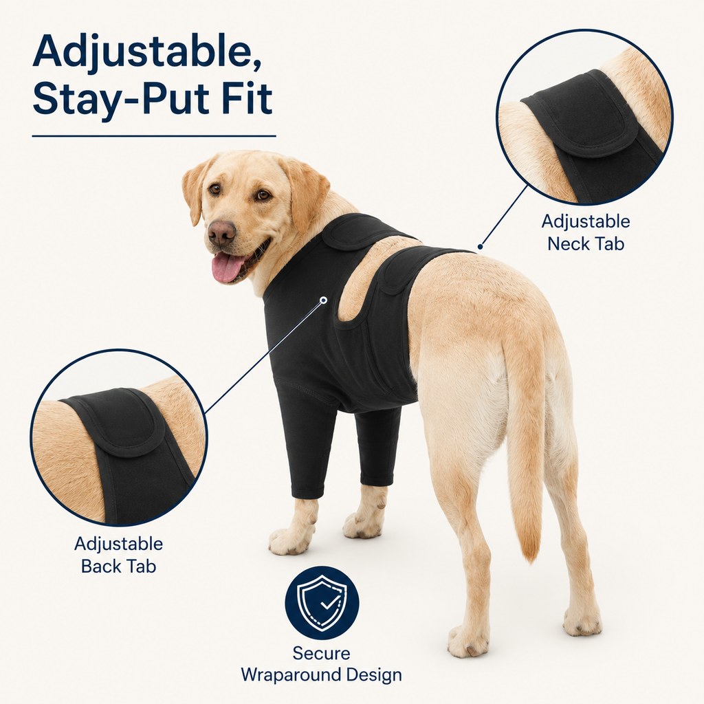 Dog Front Leg Recovery Suit – Helps Stop Licking