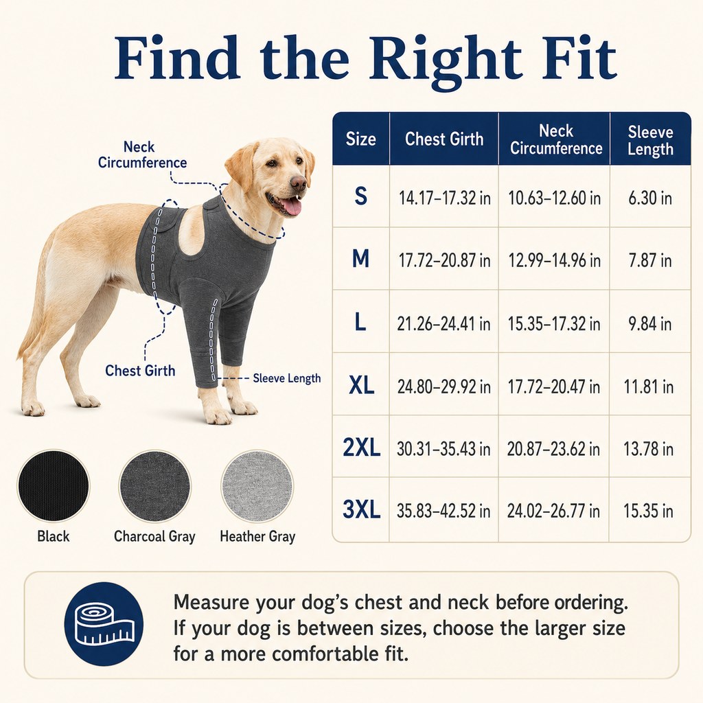 Dog Front Leg Recovery Suit – Helps Stop Licking