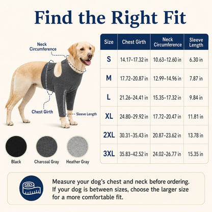 Dog Front Leg Recovery Suit – Helps Stop Licking