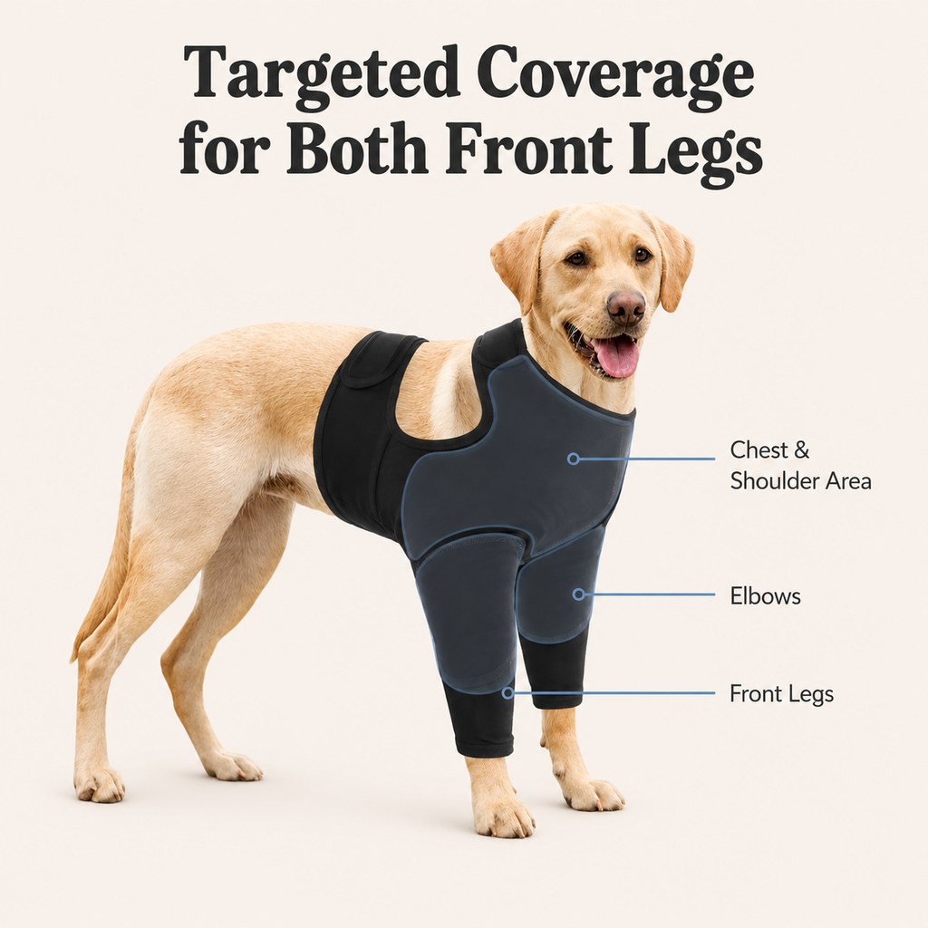 Dog Front Leg Recovery Suit – Helps Stop Licking
