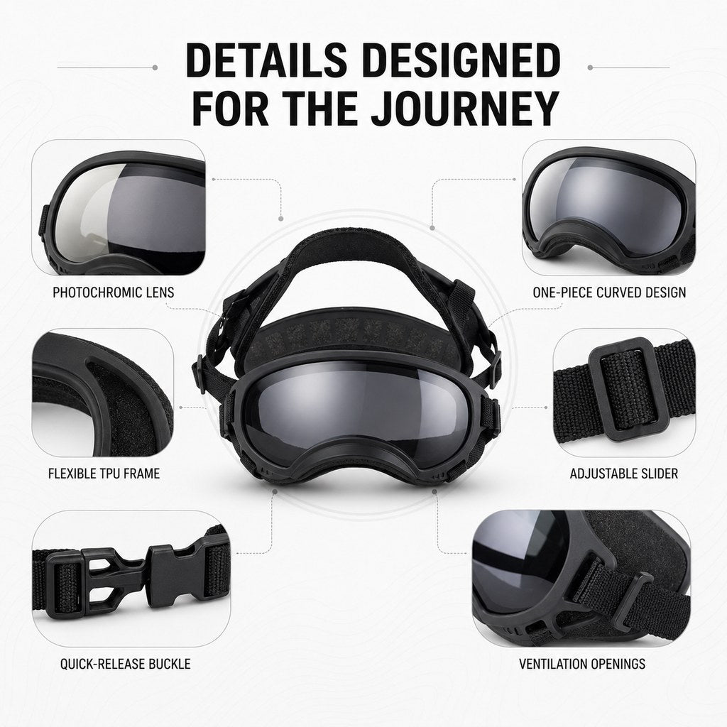 Photochromic Dog Goggles – Wind & Dust Protection