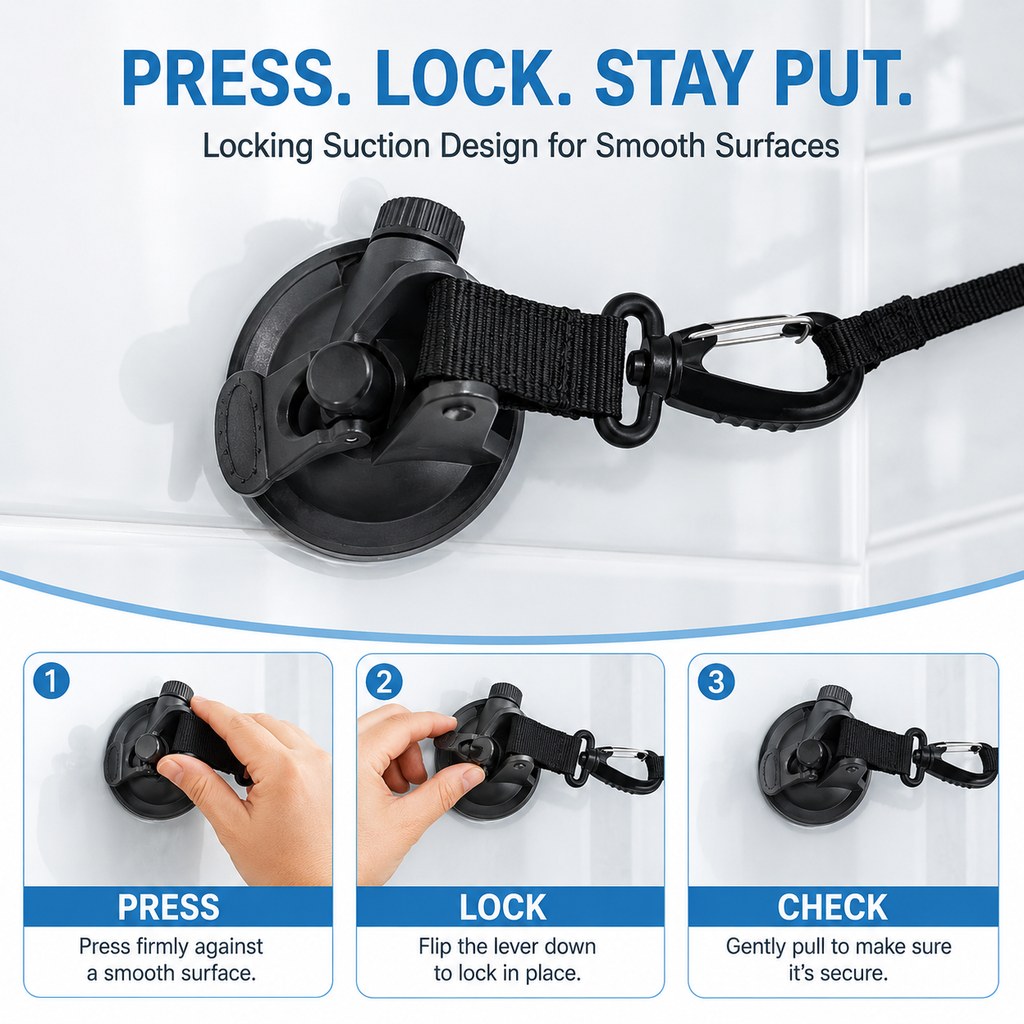 Suction Cup Grooming Tether – Easier Dog Baths