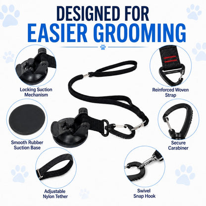 Suction Cup Grooming Tether – Easier Dog Baths