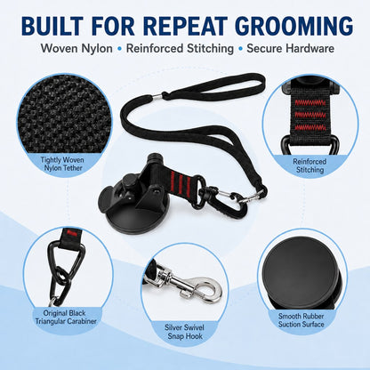 Suction Cup Grooming Tether – Easier Dog Baths