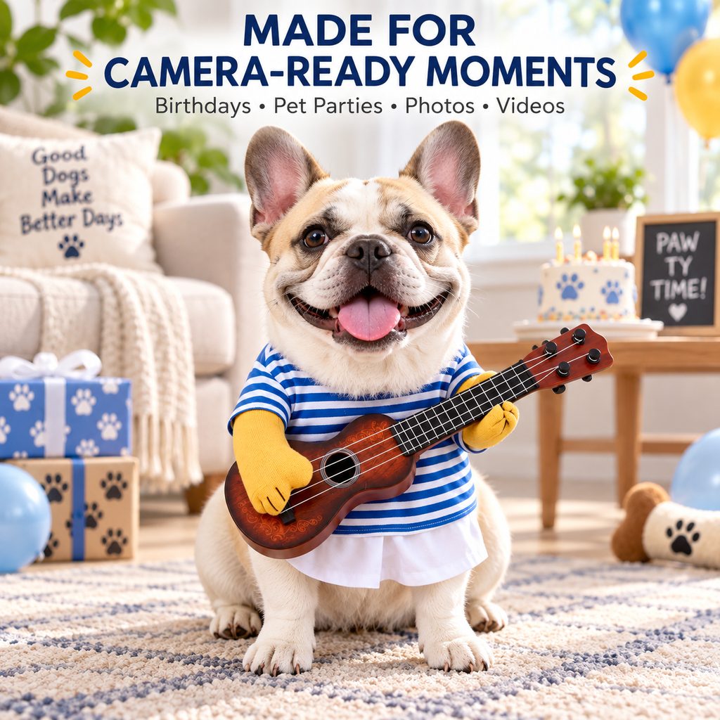 Guitar Player Dog Costume – Funny Halloween Look