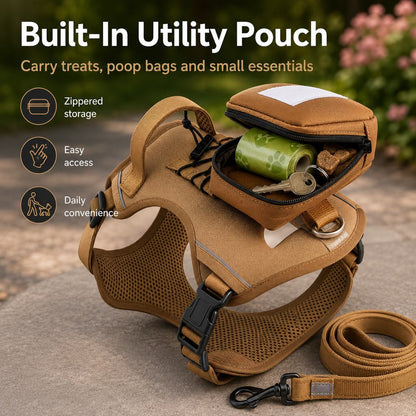 Tactical Dog Harness with Pouch – Breathable Control