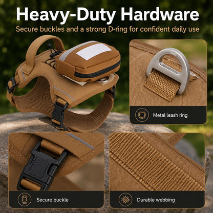 Tactical Dog Harness with Pouch – Breathable Control