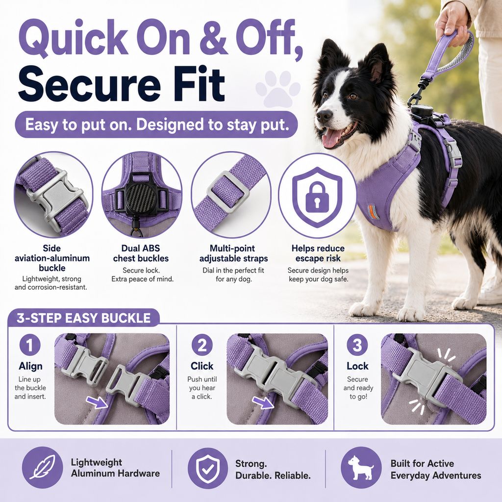 2-in-1 No-Pull Harness – Built-In Retractable Leash