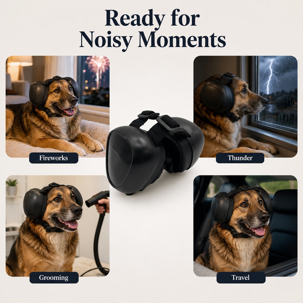 Dog Noise-Reducing Ear Muffs – Calm During Fireworks