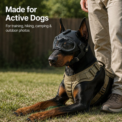Tactical Dog Helmet with Goggles – Eye Protection Outdoors