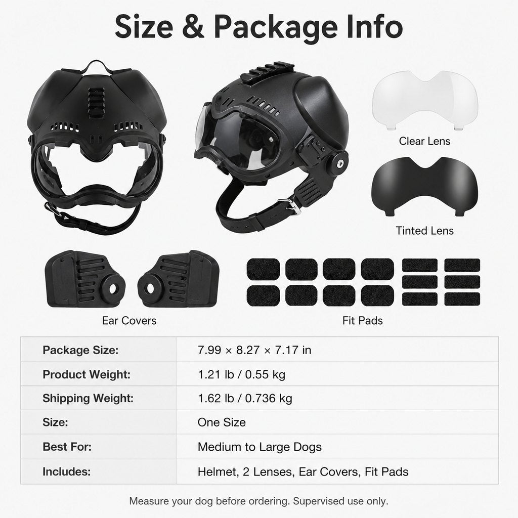 Tactical Dog Helmet with Goggles – Eye Protection Outdoors