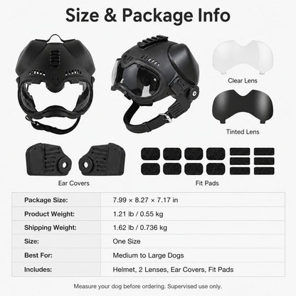 Tactical Dog Helmet with Goggles – Eye Protection Outdoors