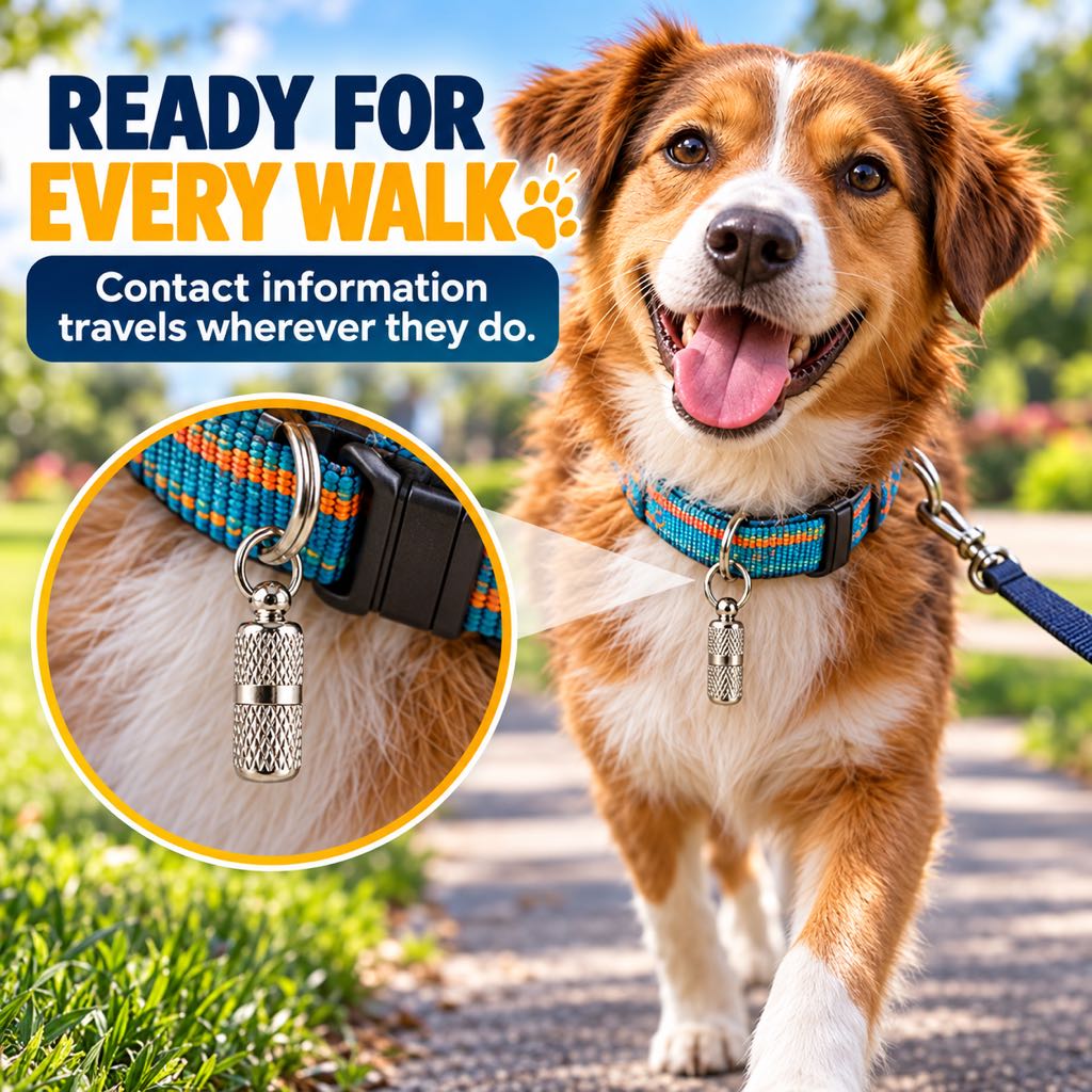 Dog ID Contact Capsule 3-Pack – Emergency Info Tag