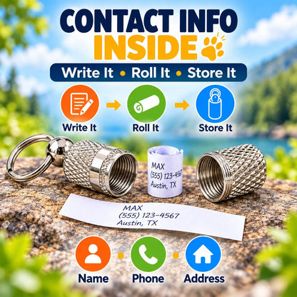 Dog ID Contact Capsule 3-Pack – Emergency Info Tag