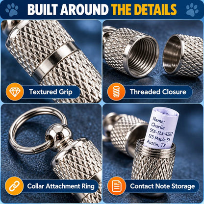 Dog ID Contact Capsule 3-Pack – Emergency Info Tag