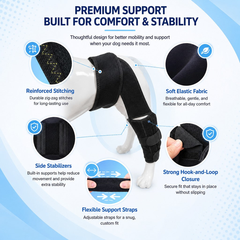 Adjustable Dog Leg Brace – Front or Hind Support