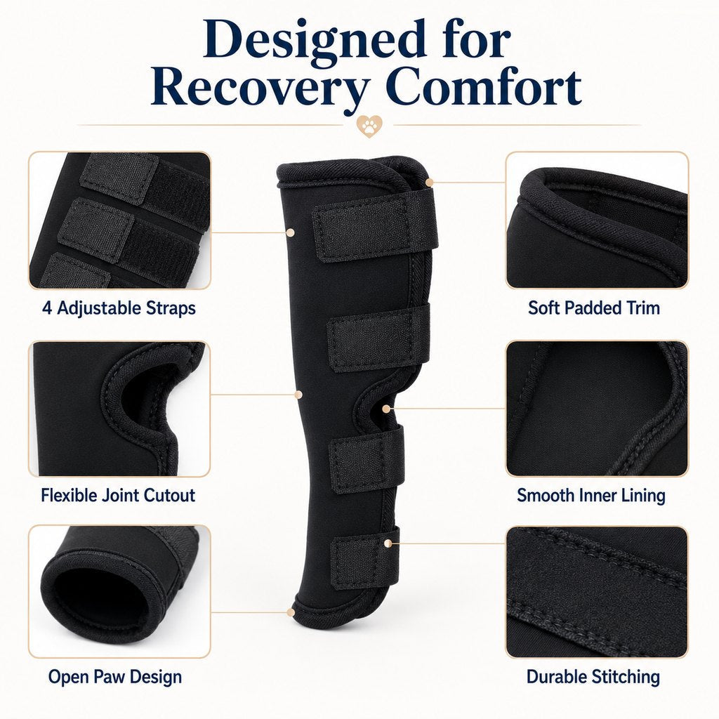 Dog Rear Leg Recovery Brace – Stops Licking After Surgery