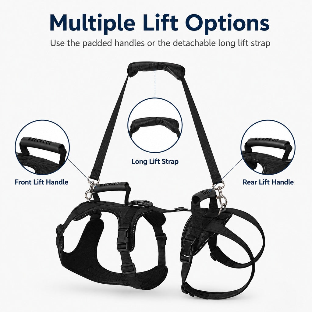 Large Dog Full-Body Lift Harness – Stairs & Car Help