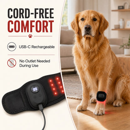 Rechargeable Red Light Dog Leg Wrap – Cord-Free Care
