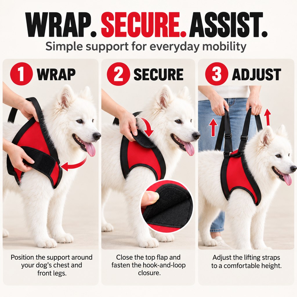 Dog Mobility Lift Harness – Front & Rear Support
