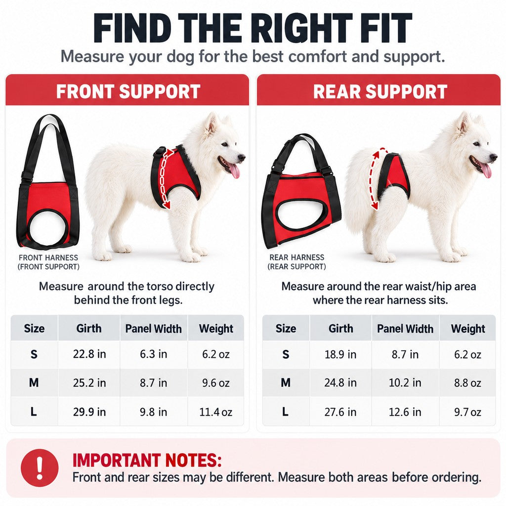 Dog Mobility Lift Harness – Front & Rear Support