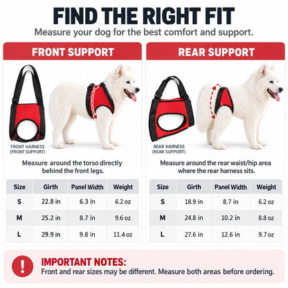 Dog Mobility Lift Harness – Front & Rear Support
