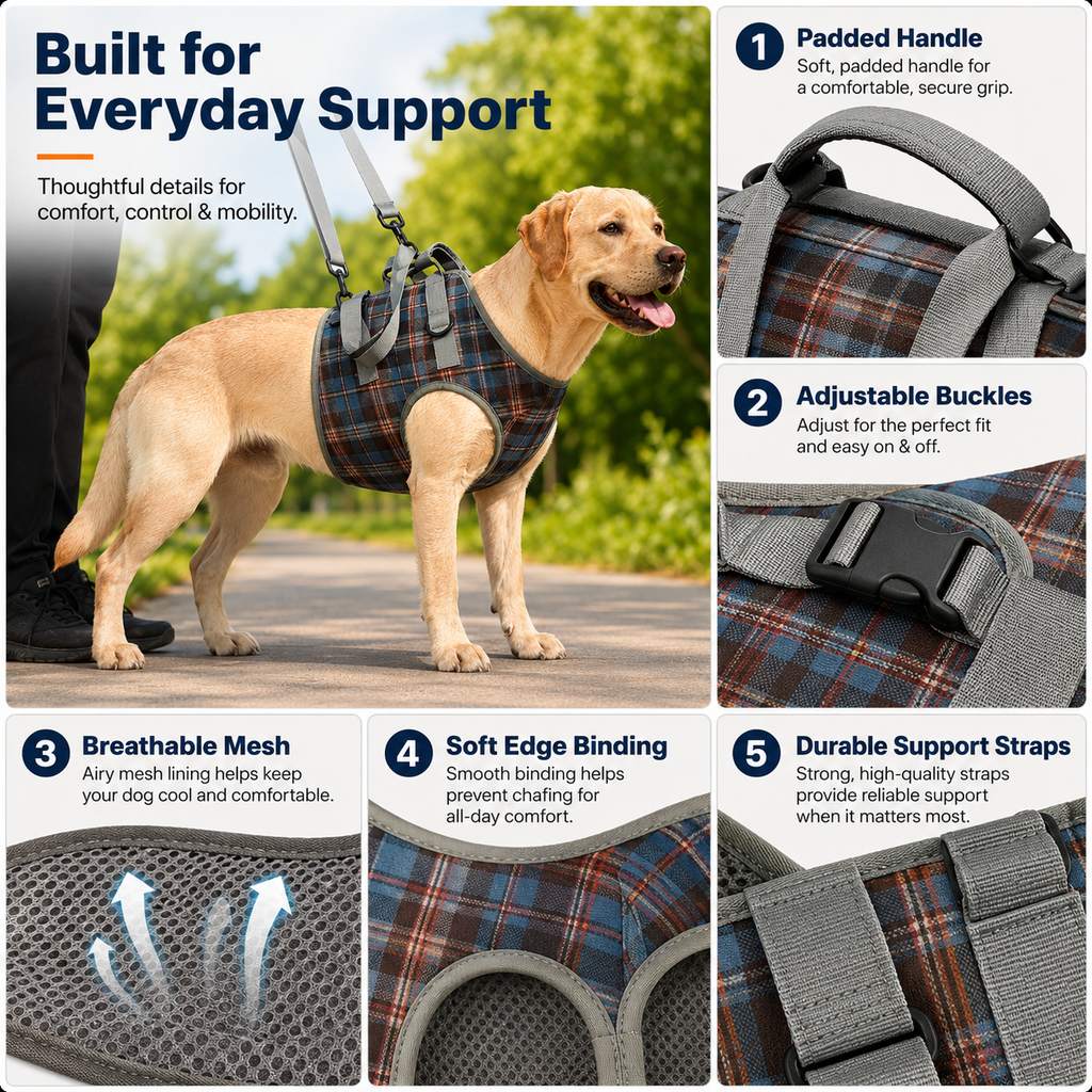 Dog Mobility Harness – Front or Rear Lift Assist