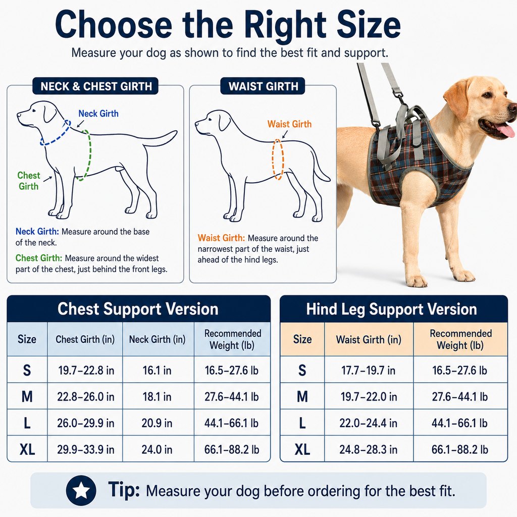 Dog Mobility Harness – Front or Rear Lift Assist