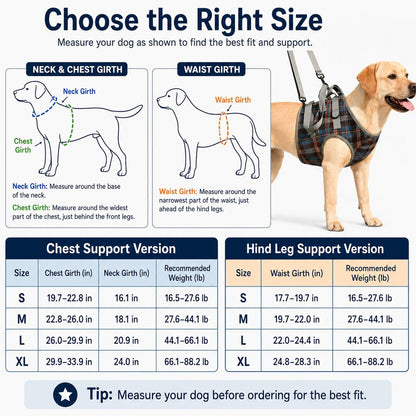 Dog Mobility Harness – Front or Rear Lift Assist