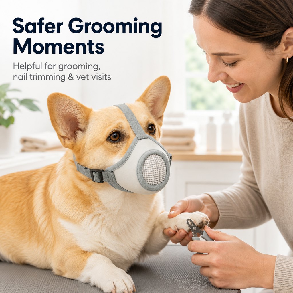 Breathable Mesh Dog Muzzle – Safer Walks & Vet Visits