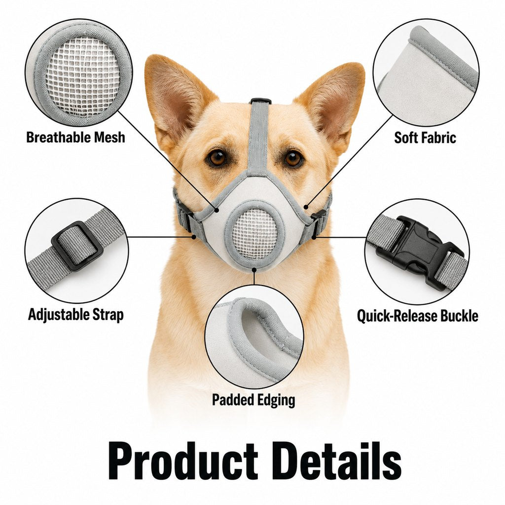 Breathable Mesh Dog Muzzle – Safer Walks & Vet Visits