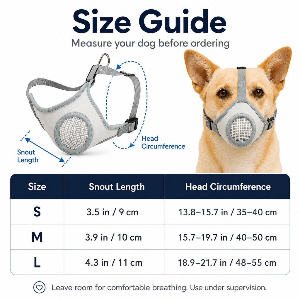 Breathable Mesh Dog Muzzle – Safer Walks & Vet Visits