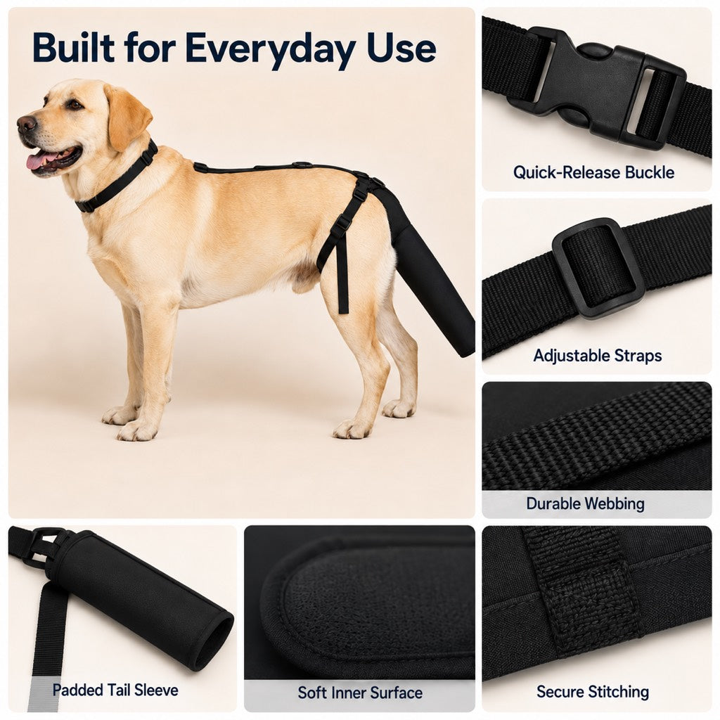 Padded Dog Tail Protector – Recovery & Walks