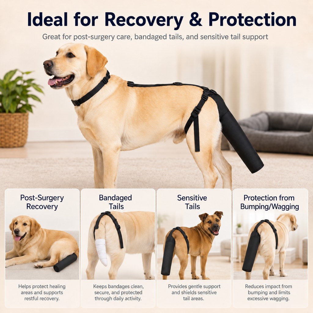 Padded Dog Tail Protector – Recovery & Walks