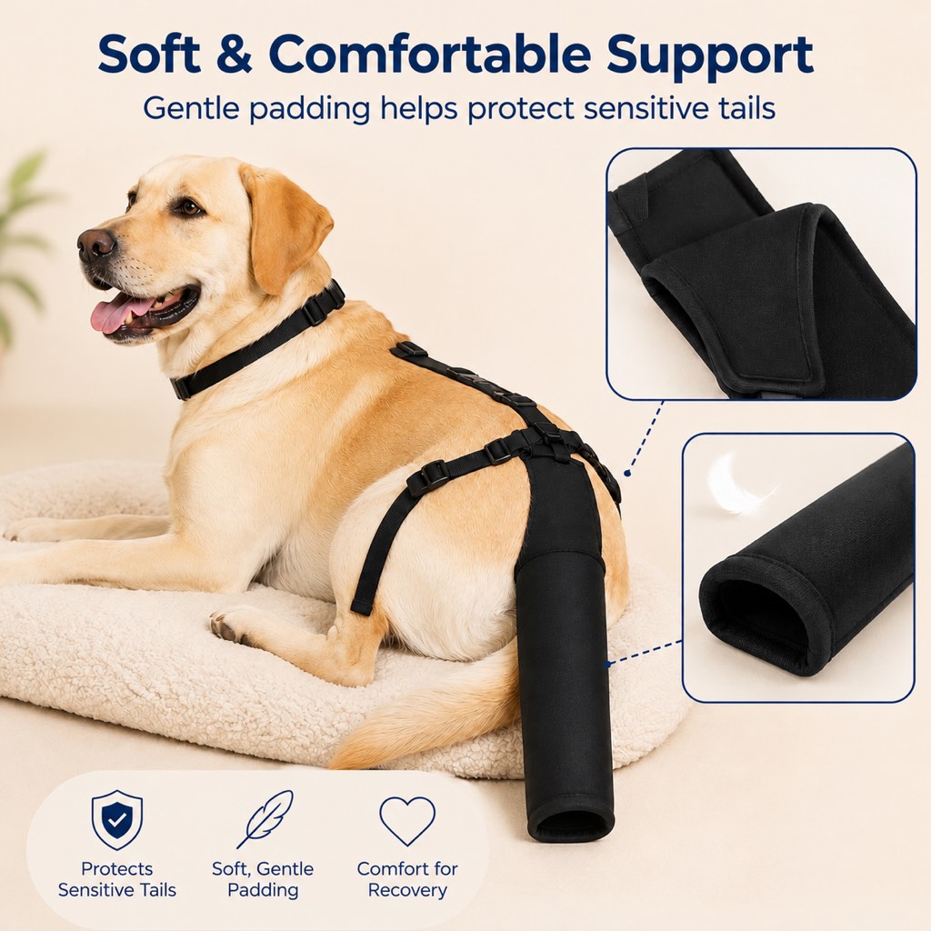 Padded Dog Tail Protector – Recovery & Walks