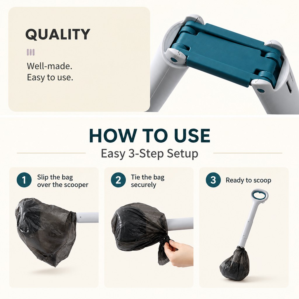 Dog Pooper Scooper – Less-Contact Easy Pickup