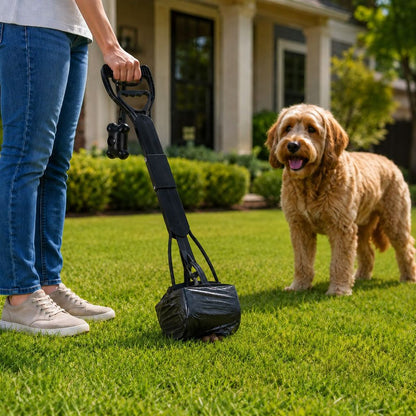 Foldable Long-Handle Pooper Scooper – One-Hand Pickup