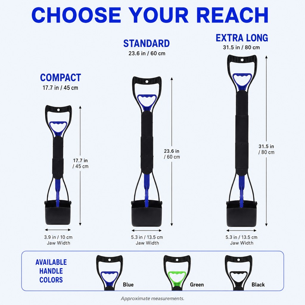 Foldable Long-Handle Pooper Scooper – One-Hand Pickup