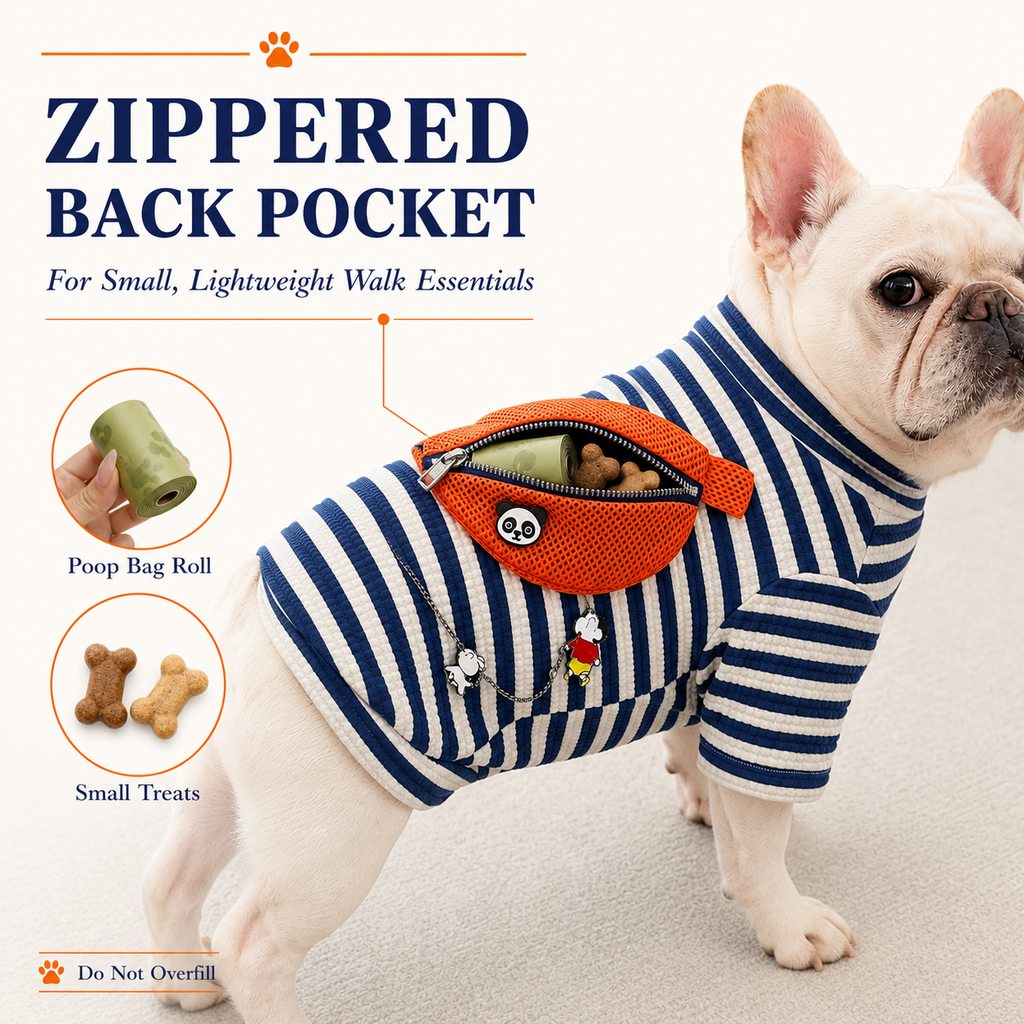 French Bulldog Striped Pullover – Broad-Chest Fit