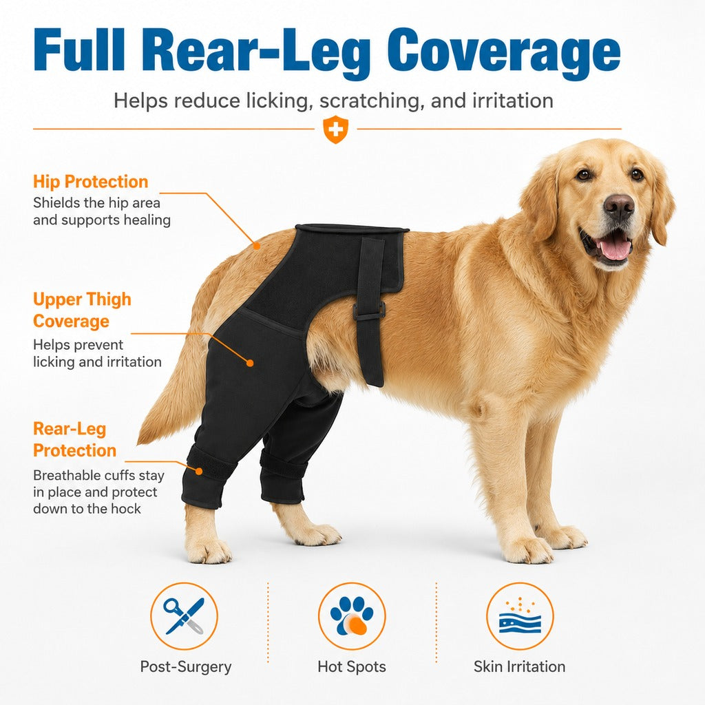 Dog Rear Leg Recovery Sleeve – Stops Licking