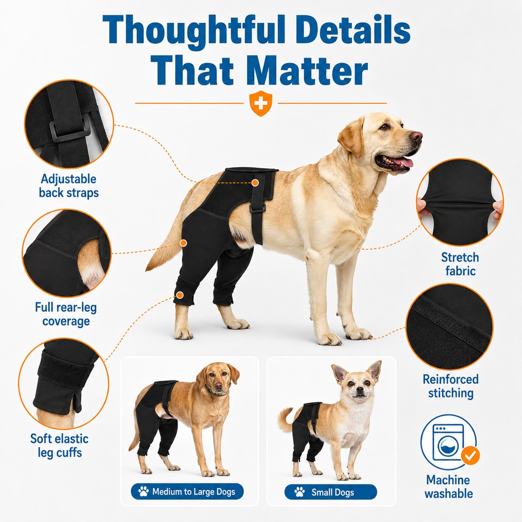 Dog Rear Leg Recovery Sleeve – Stops Licking
