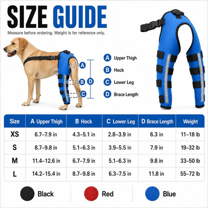 Reflective Rear Leg Dog Brace – Support & Visibility