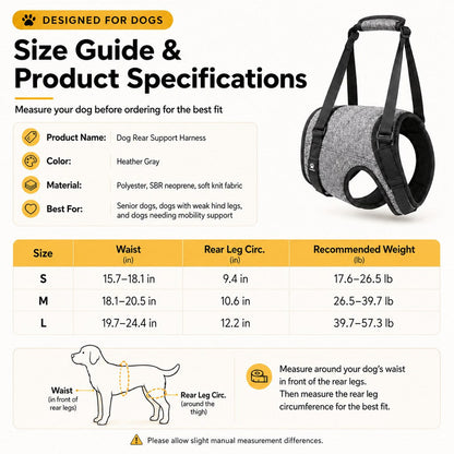 Dog Rear Support Lift Sling – Easier Stairs & Car Rides
