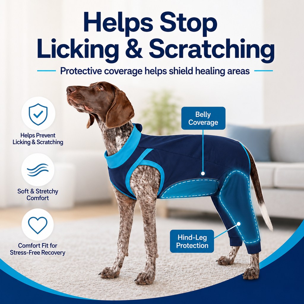 Dog Recovery Suit – Rear Leg Anti-Lick Coverage