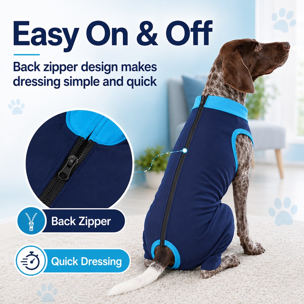 Dog Recovery Suit – Rear Leg Anti-Lick Coverage
