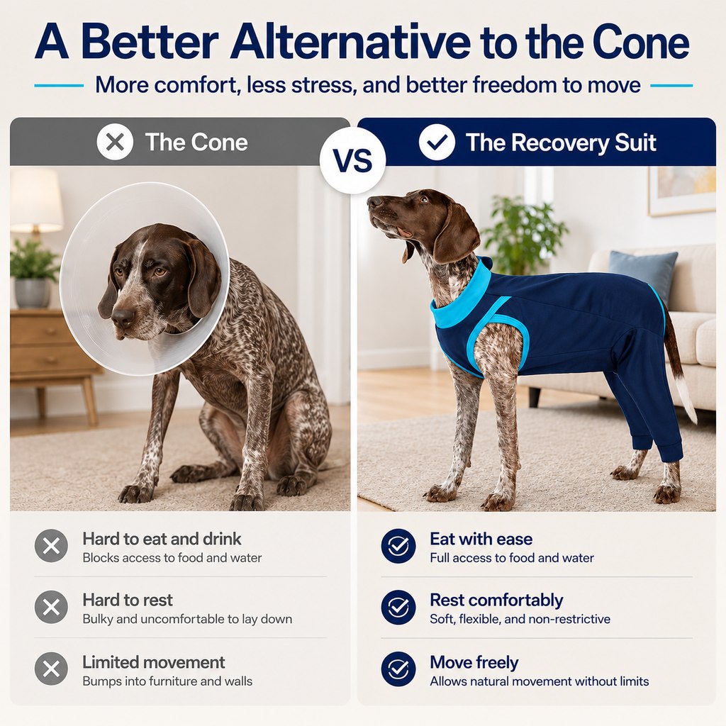 Dog Recovery Suit – Rear Leg Anti-Lick Coverage